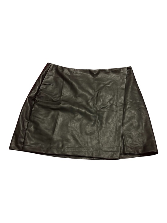Old Navy Dresses & Skirts - Old Navy Black Faux Leather Wrap-Front Mini Skirt